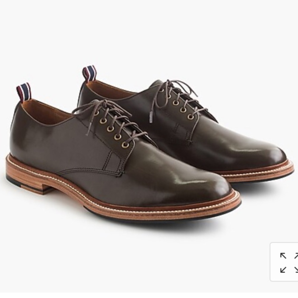 NWOB J Crew Shoes Oar Stripe Italian Leather Derby